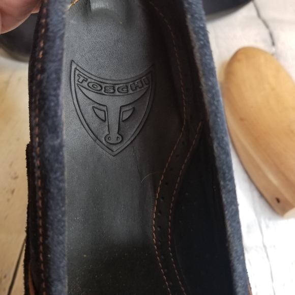 Michael Toschi Driving Shoes Navy Suede Size 9 - Picture 4 of 9